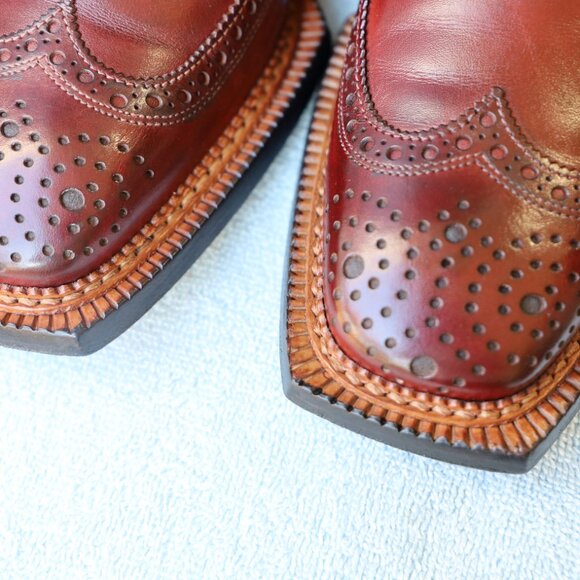 Franceschetti Other - Franceschetti 8-M Burgundy Red Mens Norvegese Oxford Dress Shoes